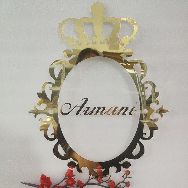 

mirror gold sign name personalized wooden acrylic wedding name sign custom baby shower signature party room decor laser cut