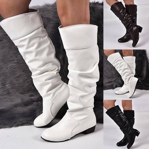 

slim boots over the knee high suede women snow boots women's fashion winter thigh high shoes woman, Black