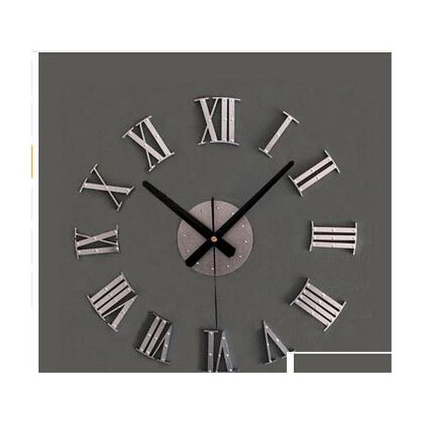 

vintage wood texture 3d roman numeral clock,home decoration wall watch,wood sticker home decor shipping acdb4