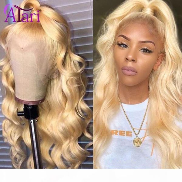 

613 blonde lace front wig transparent lace wigs brazilian body wave front human hair wigs for black women 180% pre plucked, Black;brown