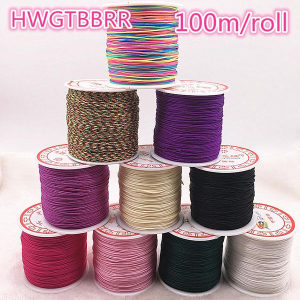 

100m roll 0.8mm deep green nylon cord thread chinese knot macrame cord bracelet braided string diy tassels beading thread h jllkyy