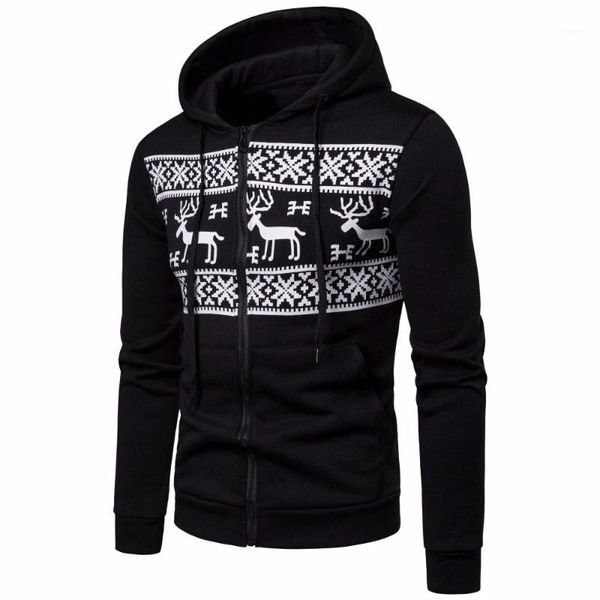 

style 2018 new foreign trade men's fashion printing hoodie men's casual slim1, Black