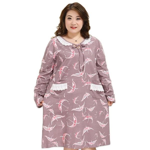

autumn cute cartoon plus size sleeping dress cotton women nightdress 5xl 4xl 100% cotton o-neck slipdress women xxxl nighty, Black;red