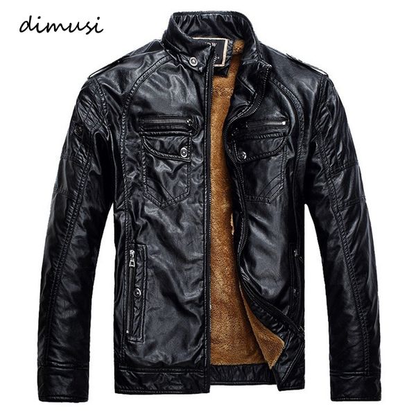 

winter male leather jacket mens coats fur inside men motorcycle jacket pu leather outwear jackets plus size.ya117, Black