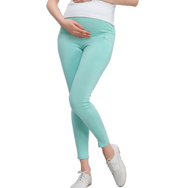 

maternity leggings pregnant solid cotton pants clothes women high waist adjustable belt modal pregnancy trousers spring autumn lj201123, White