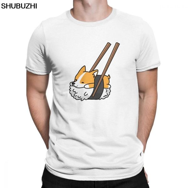 

men funny sushi corgi dog leisure short sleeve round neck clothes pure cotton graphic plus size s hoodie designers t shirts sweatshirt