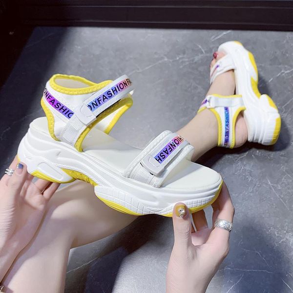 

zapatos de mujer 2020 new summer flat platform shoes women's gladiator sandals casual fashion wedges sandals femme, Black