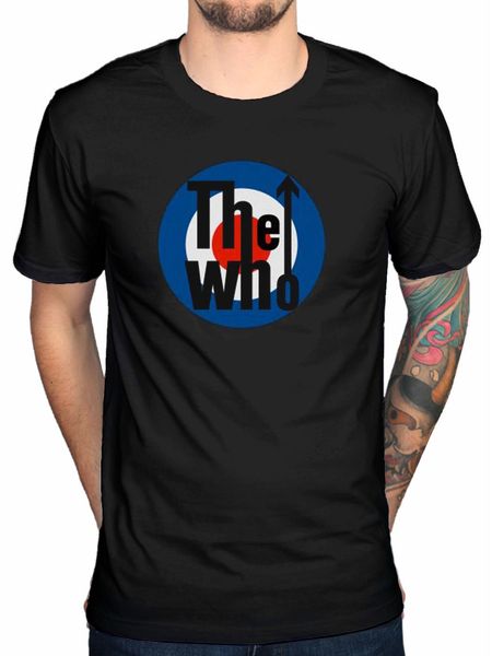 

official the who distressed logo endless wire quadrophenia target rock prin man short sleeve sport hooded sweatshirt hoodie t shirt