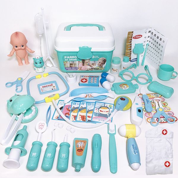 Miúdos Doutor Brinquedos Set Dentista Brinquedos Meninas Rapeio Jogando Jogos Hospital Pretende Play Médico Kit Enfermeira Bag Brinquedos Para Crianças LJ201012