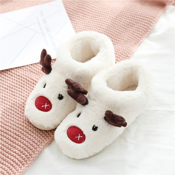 

women winter warm soft plush home slippers cute cartoon animal non-slip indoor flat shoes girls female bedroom floor shoes mujer x1020, Black