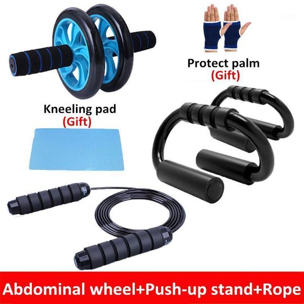 

5 in 1 ab roller kit abdominal wheel with push-up bar jump rope pad home gym abdominal core muscle exercise fitness equipment1