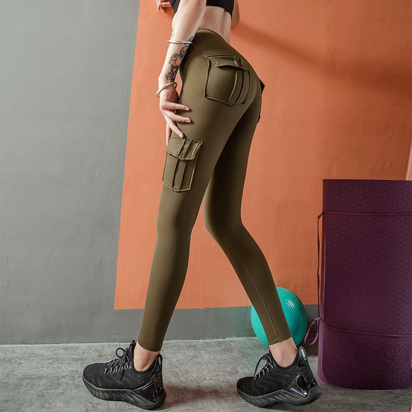 

running pants with pocket fitness stretch tight sports high waist quick-drying hip trousers women, Black;blue