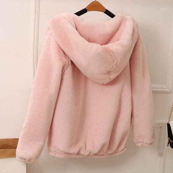 

coats women winter fashion pink faux fur coat elegant thick warm outerwear fake fur jacket chaquetas mujer1, Black