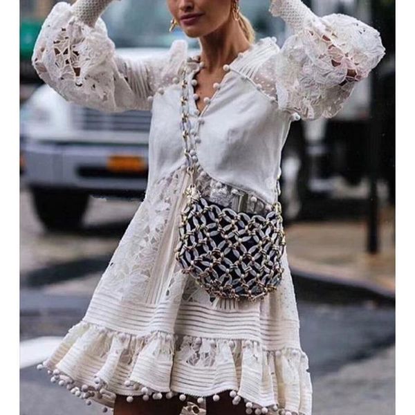 

2021 summer boho women party dress long sleeve white lace short tunic beach dress drop shipping, Black;gray