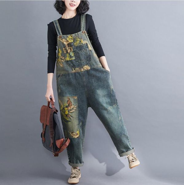 

2021-size large women denim new fashionable impression casual overalls women's breeches waistband p2289 u8pk, Black;white