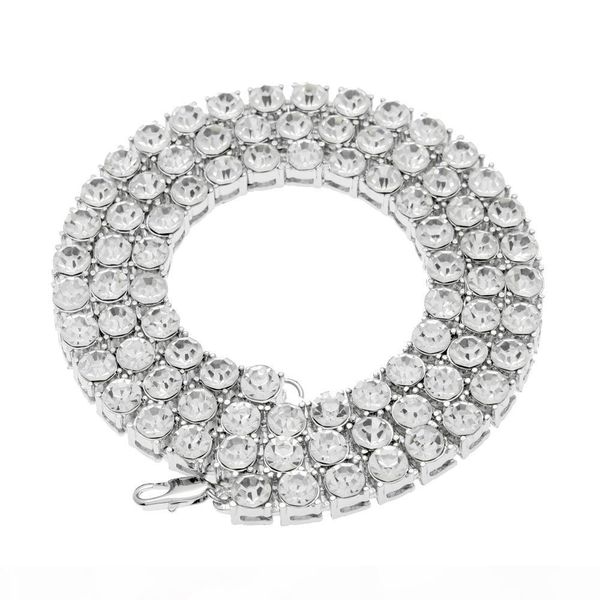 

mens silver gold iced out crystal 1 row 8mm*30inch tennis chain hip hop bling steampunk necklace