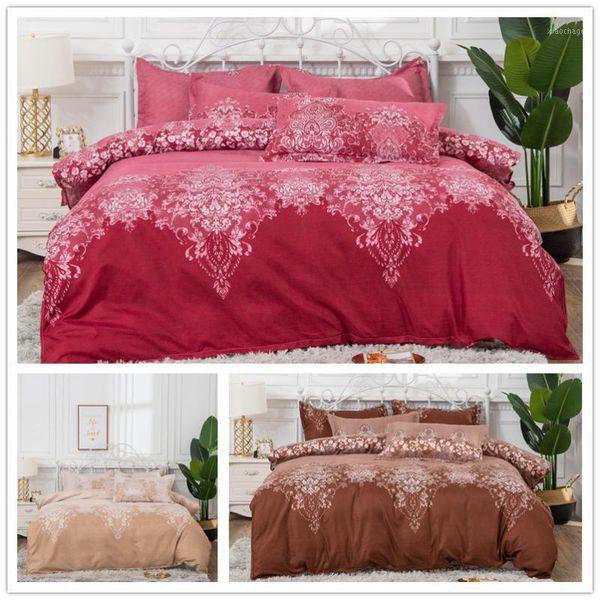 

bedding sets solid color print set classic style comforter full  king size bed set1