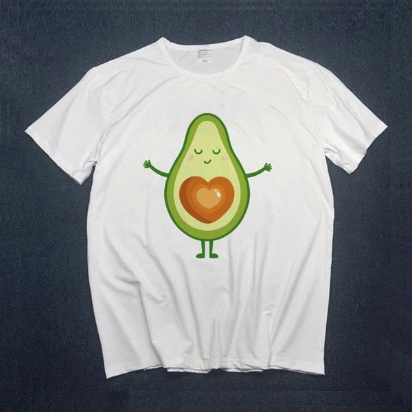 

2020 женские футболки летний с коротким рукавом avocados love print графические tees tees harajuku girls женские женщины одежда tee tops, White
