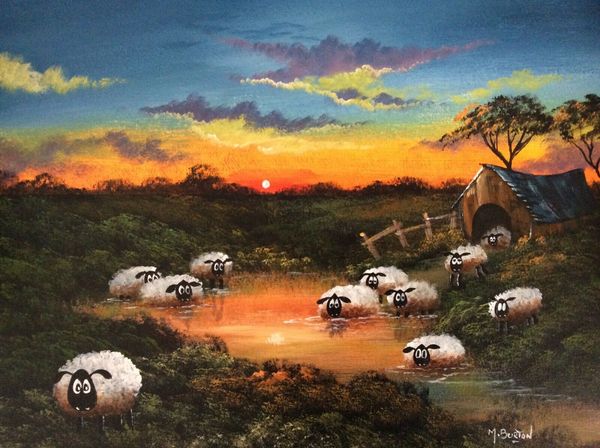 

mal.burton crazy sheep home decor расписанную hd печати картина маслом на холсте wall art canvas картинки 7210