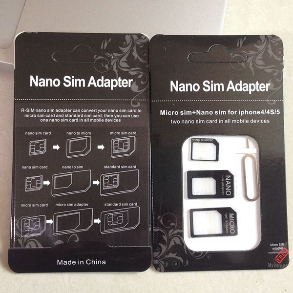 

5 in 1 nano to micro standard sim card adapter w/sim tray for iphone huawei samsung htc lg android support for all the phone sim