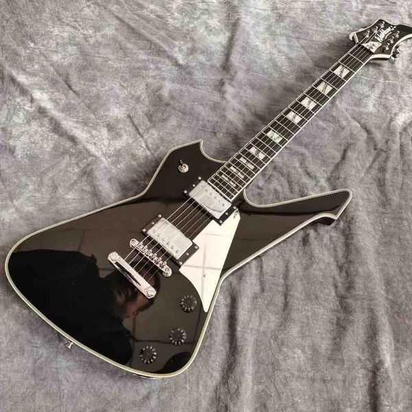 

custom grand wash chrome hardware electric guitar in black color