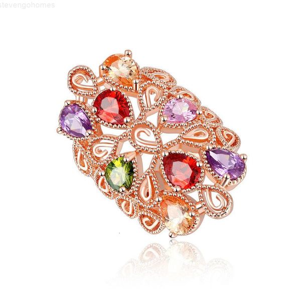 

fashion pretty for jewellery women diamond wedding ring set 18k rose gold crystal gemstone rings, Golden;silver