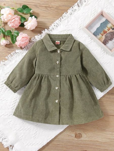 

baby blouson sleeve single breasted dress she, Red;yellow