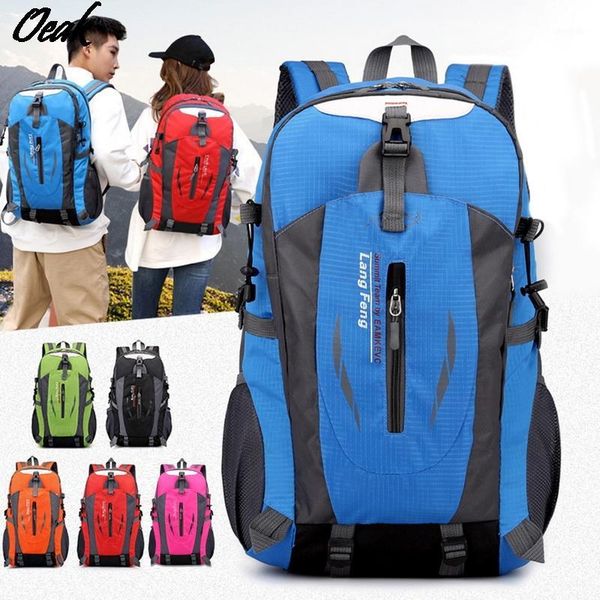 

40l outdoor mountaineering backpack camping hiking trekking rucksack travel waterproof rain cover bike bag sports shoulder bags1
