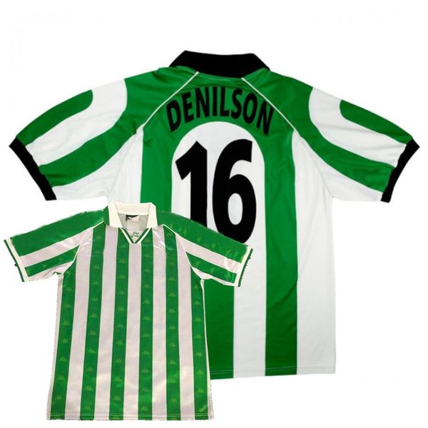 

1995 1996 1997 1998 1999 retro soccer jersey finidi denilson football shirt s-2xl, Black;yellow