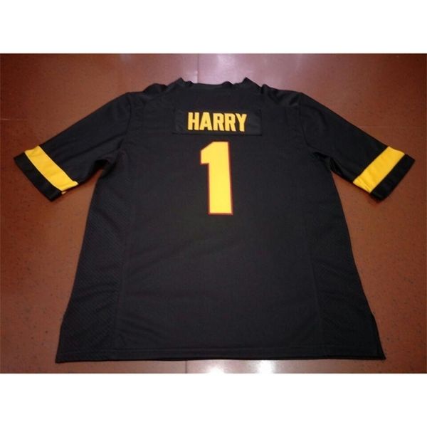 

2604 arizona state sun devils n'keal harry #1 real full embroidery college jersey size s-4xl or custom any name or number jersey, Black