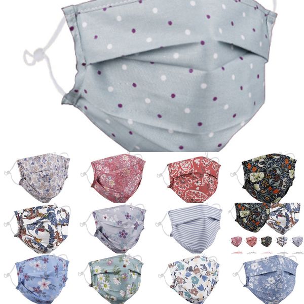 

in stock dustproof smog pm2.5 fashion face mask protection men and women cotton printed chrysanthemum facemask 7 n opqr3