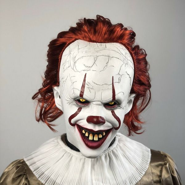 

mask pennywise movie stephen joker king it chapter two 2 horror cosplay latex helmet clown halloween party costume masks