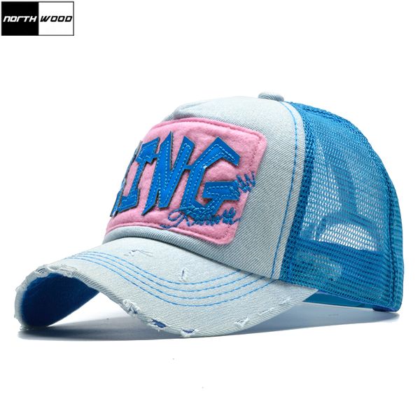 

northwood] fashion summer cap women baseball cap mesh snapback dad hat king casquette girls summer hat bone femininoq1228, Blue;gray