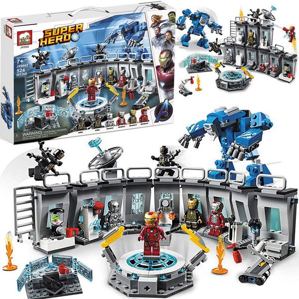 

new ironman super heroe robot building blocks iron-man lab children educational toys christmas gifts dropshipping