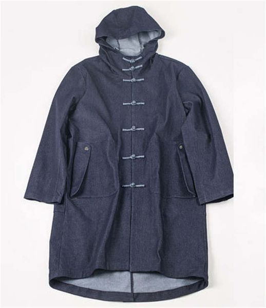 

chinese style hooded denim print windbreaker men's chinese style loose plus fertilizer plus cotton and linen jacket plus size men, Tan;black