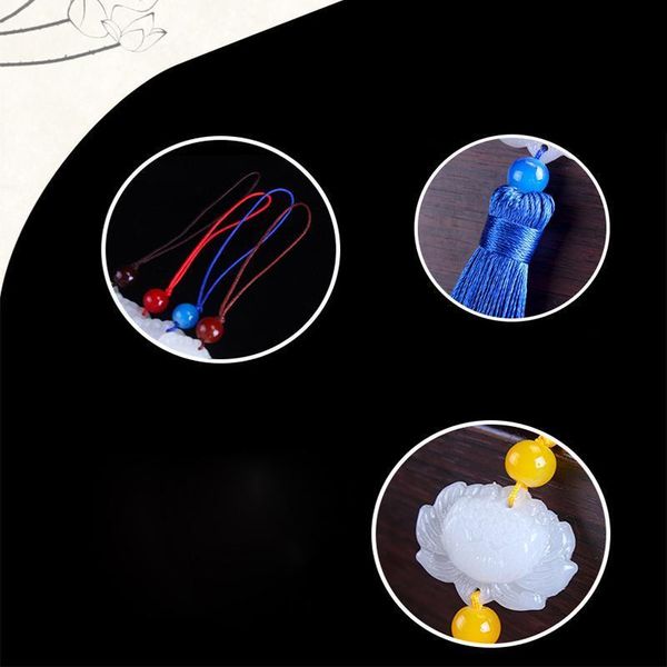 

10pcs lot 12cm white jade lotus flower tassel silk fringe sewing tassel trim decorative key tassels for curtain home decoration h jlllym