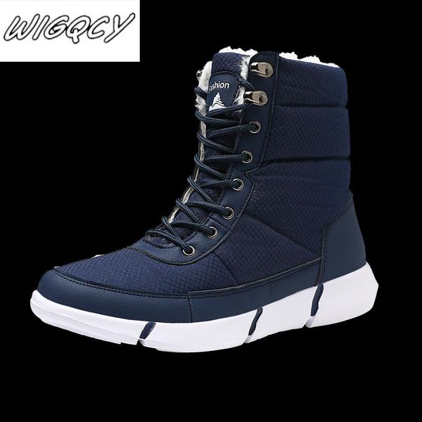 

boots 2021 women ankle waterproof non-slip snow winter thick fur platform shoes big size 36-46, Black