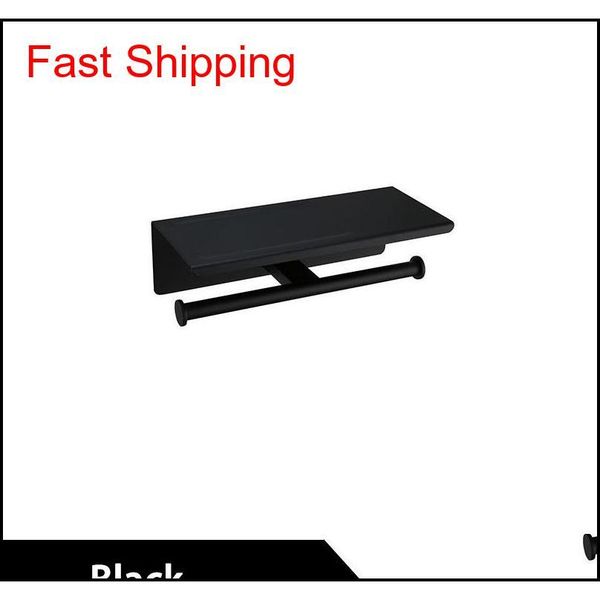 

double ring toilet paper holder big shelf black & brushed gold & chrome stainless stee qyltwn packing2010