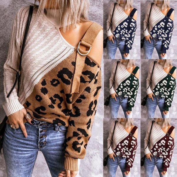 

sweater fashion women turtleneck long sleeve off shoulder colorblock knitted sweater clothes women korean 2021 new, White;black