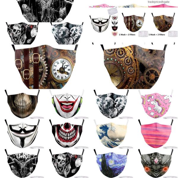 

factory4ms3masks print big funny clown face fabric mouth cover reusable protection dust w svv3