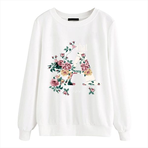 

женщины с длинными рукавами флис вскользь уличная пуловеры 2020 новое поступление осень толстовки марка цветок одежда женские толстовки, Black