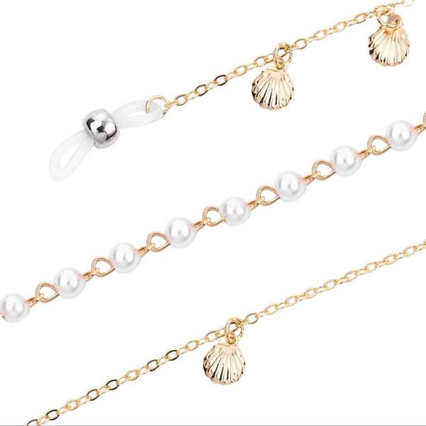 

women shell handmade pearl eyewears chains beaded eyeglass lanyards glasses rope, Silver