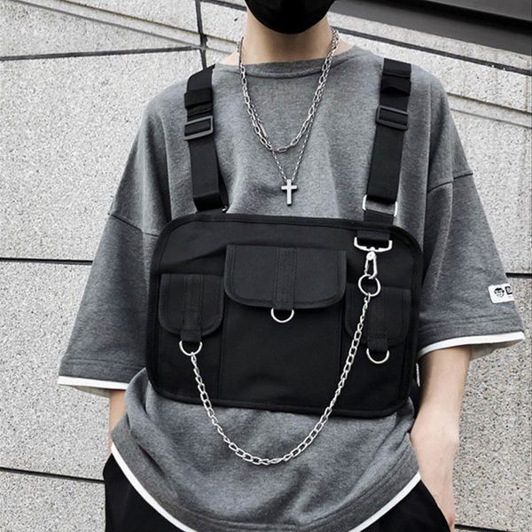 

грудь сумка для мужчин hip hop harness chest rig сумка жилет streewear женщины tactical мешок плеча комод пакет канье уэст талии пакет c1026