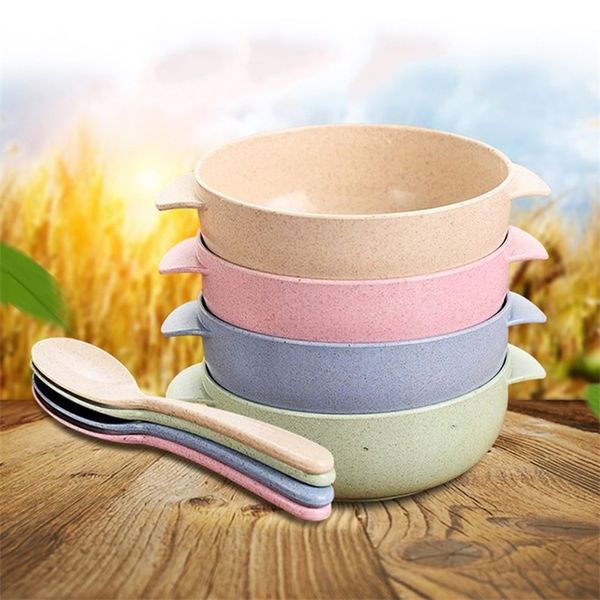 

baby feeding tableware set wheat straw infant bowl children dish dinnerware kids training bowls spoon 20220303 h1