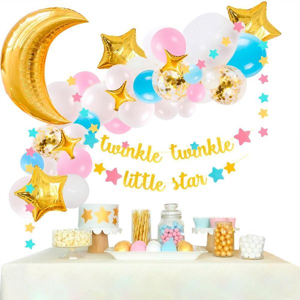 

moon star balloon banner 1st birthday party decoration kids it's a boy gir baby shower gender reveal babyshower gifts supplies
