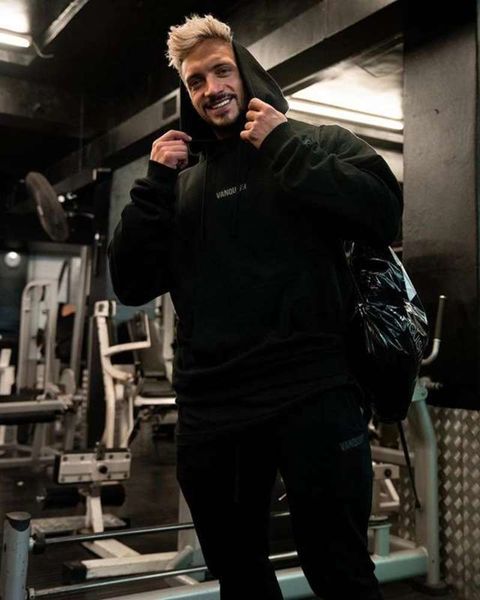 

men's autumn 2020 sports new leisure suit outdoor fitness basketball hooded sweater set, Gray