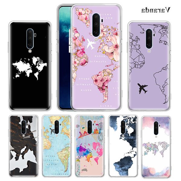 

travel world map tpu cases for oneplus nord 8 7 7t pro 5g 6 6t 1+ one plus fundas silicone phone coque soft housing