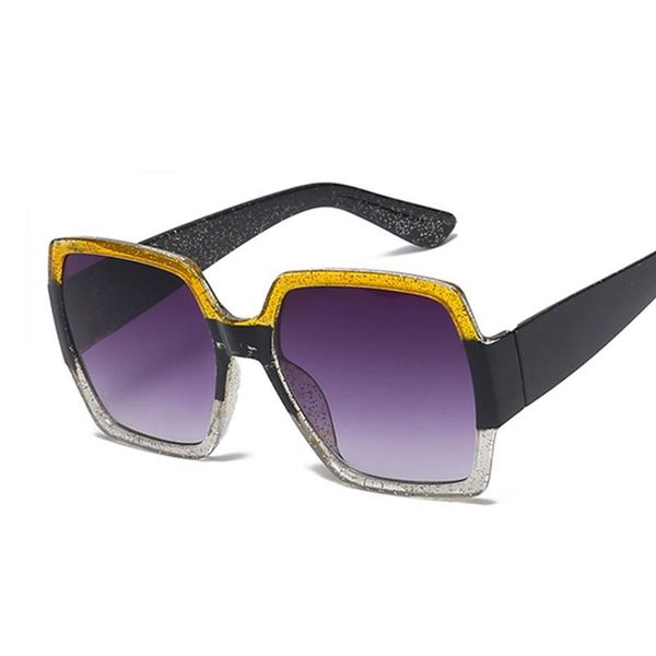 

sunglasses square women fashion oversized sun glasses male female vintage gradient shades shiny driving lentes de sol mujer, White;black