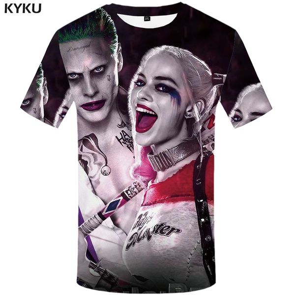 

3d clown suicide squad 3d margot robby printed punk rock 3d print shirts hippie plus size hippie men clothing
