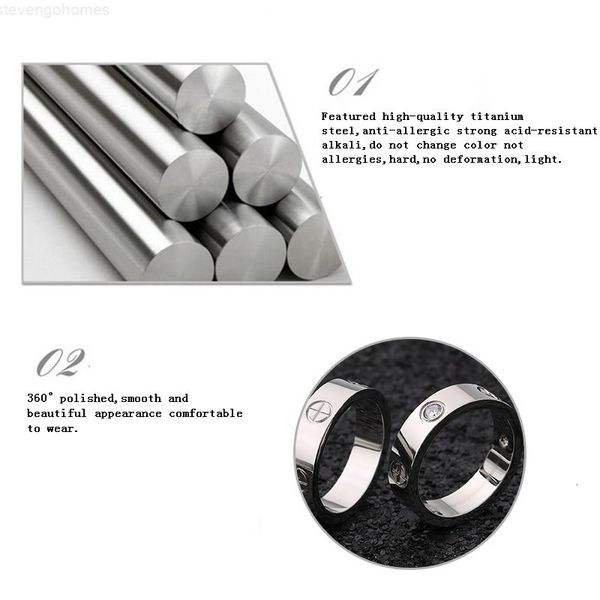 

crystal rose gold stainless steel ring stone woman girl for men couple in wedding with cross, Silver